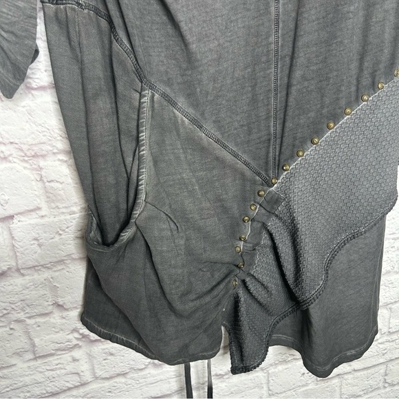 Angels Never Die Gray Graphic Print Long Sleeve Ruched Dress - Picture 8 of 14